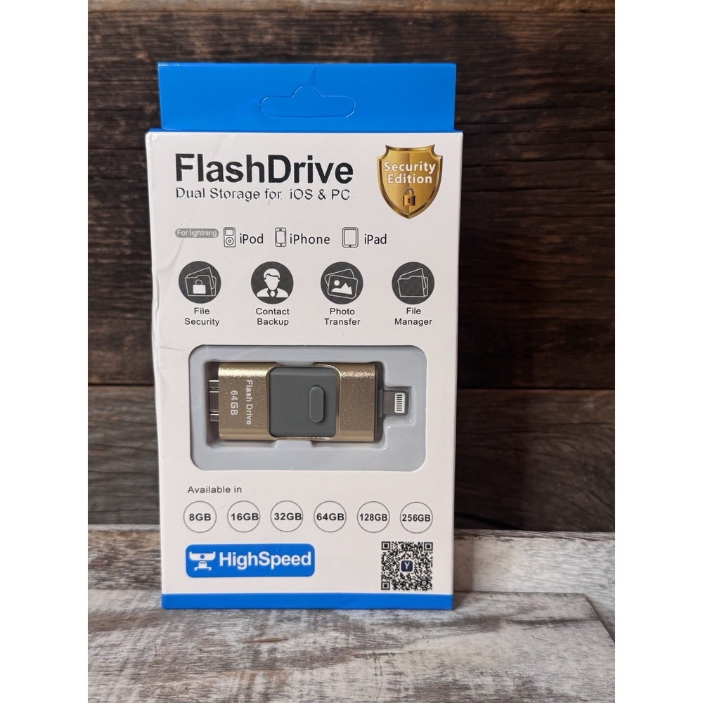 Dual Storage Flash Drive for iOS‎ Lightning & PC 64 GB – New in Box